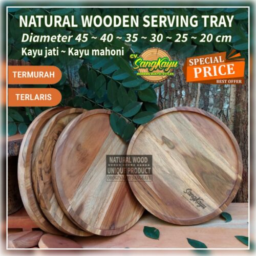 ce540bc6-b16c-4572-83b1-e708aede7992 Nampan bulat kayu jati mahoni wooden serving tray pizza serving plate