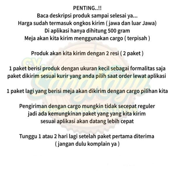 Meja tamu kayu minimalis meja oval meja kopi coffee table meja sofa - Gambar 2