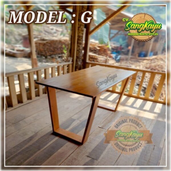 Meja Kayu minimalis Meja kerja kayu belajar Wooden table ~ Model G