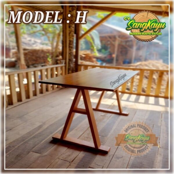 Meja Kayu minimalis Meja kerja kayu belajar Wooden table ~ Model H