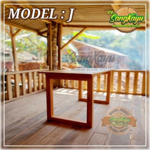 Meja Kayu minimalis Meja kerja kayu belajar Wooden table ~ Model J