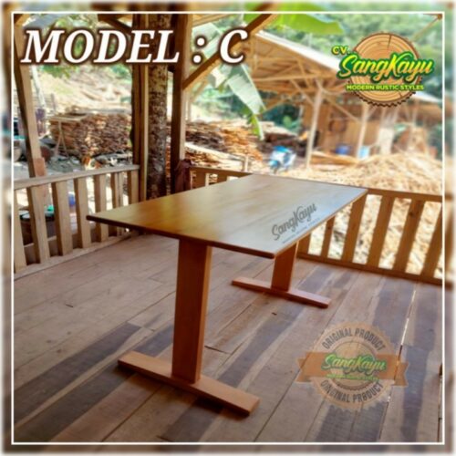 Meja Kayu minimalis Meja kerja kayu belajar Wooden table ~ Model C