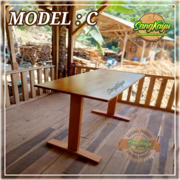 Meja Kayu minimalis Meja kerja kayu belajar Wooden table ~ Model C