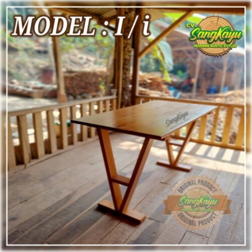 Meja Kayu minimalis Meja kerja kayu belajar Wooden table ~ Model i