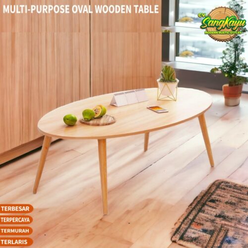 61e5d64e-035e-424a-abf4-3ac645ee0746 Meja kayu oval meja tamu meja kopi coffee table meja sofa serbaguna