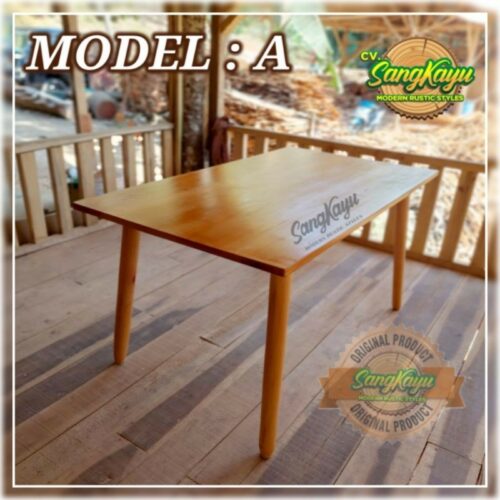 Meja Kayu minimalis Meja kerja kayu belajar Wooden table ~ Model A