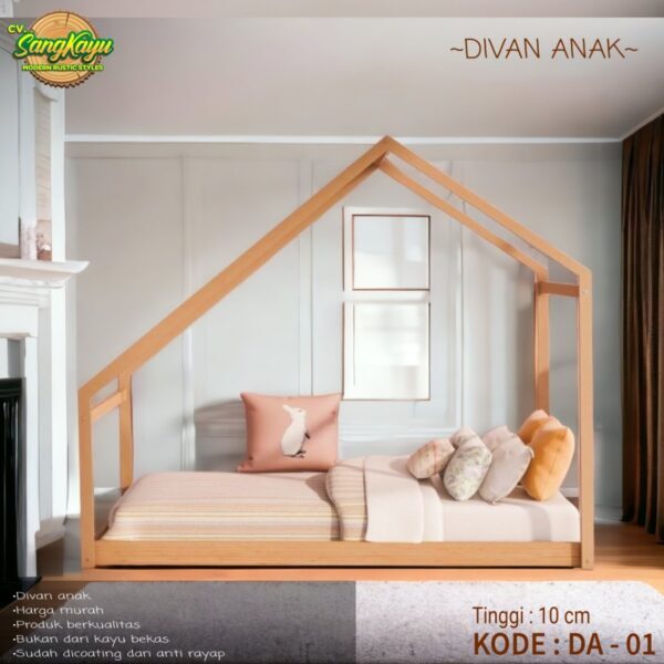 Divan anak dipan anak tempat tidur anak minimalis kayu ranjang anak