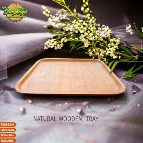 Natural Wooden Tray nampan kayu nampan saji wood serving tray kayu