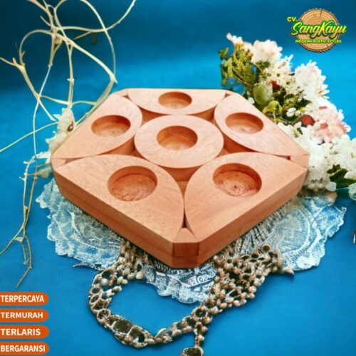 Rak oil kayu essential oil holder 17x16~ 6 slot rak essential oil kay