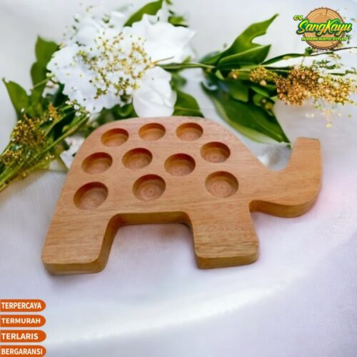 Rak oil kayu essential oil display 24x18 ~ 10 slot elephant style