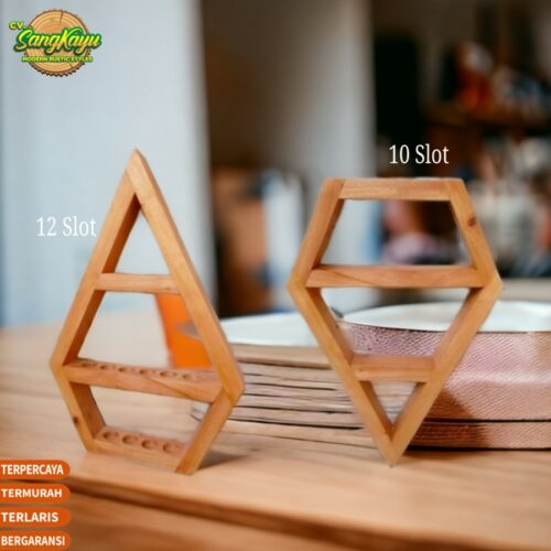 Rak oil kayu essential 52x35cm rak essential oil kayu 10-12 slots