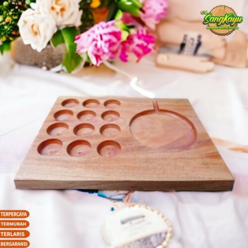 Wooden essential oil rack rak essential oil kayu rak oil diffuser