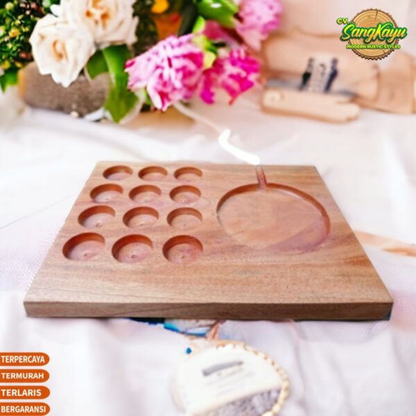 Wooden essential oil rack rak essential oil kayu rak oil diffuser