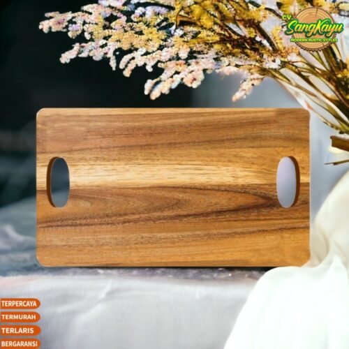 ce908ae5-cca9-4e39-99d2-def9c6431f39 Nampan kayu jati 40 x 25 cm Teak wood wooden tray simple elegant