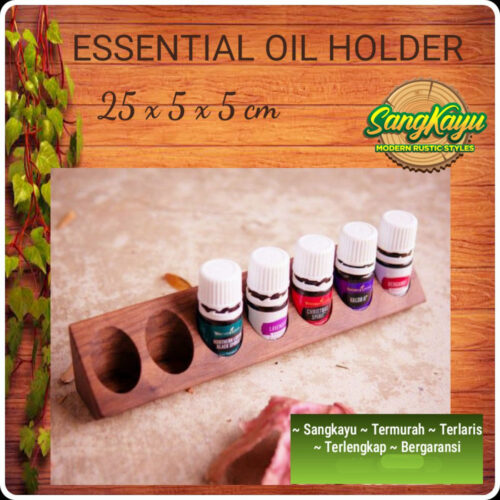 Wooden essential oil holder storage rak essential oil kayu