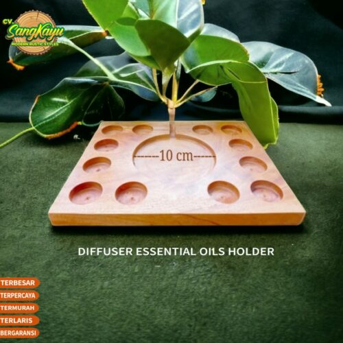 Wooden essential oil rack rak essential oil kayu rak diffuser holder
