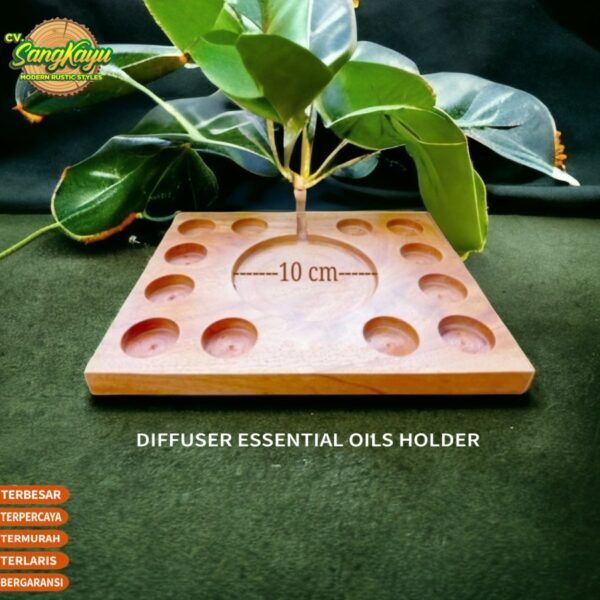 Wooden essential oil rack rak essential oil kayu rak diffuser holder