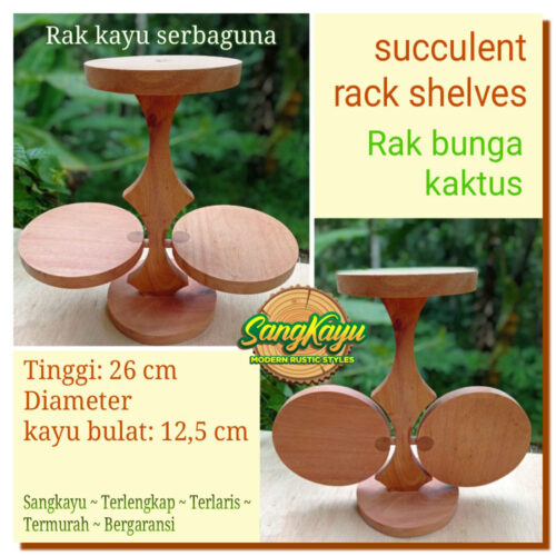 2ae71900-e719-4b53-8a55-47c8acb9f9ca Rak kayu serbaguna T-26x28 cm rak kayu bunga kaktus succulent rack