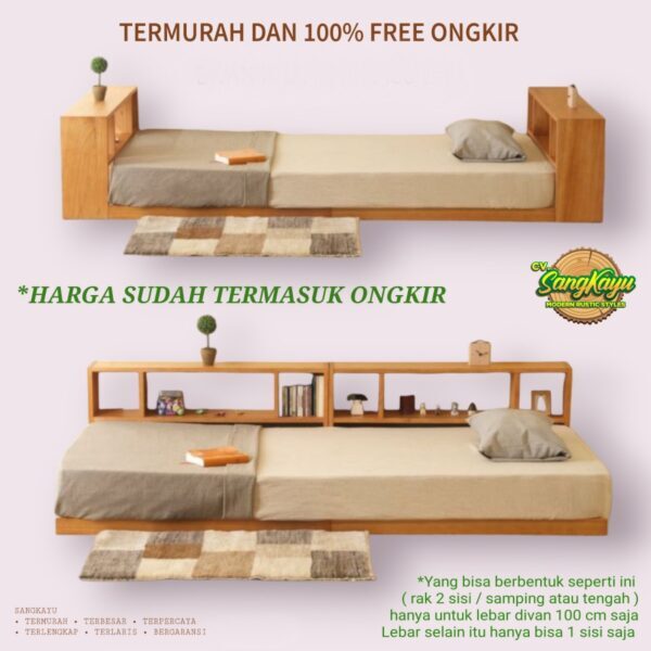 TERMURAH FULL FREE ONGKIR DIVAN DIPAN TEMPAT TIDUR KAYU ALAS KASUR