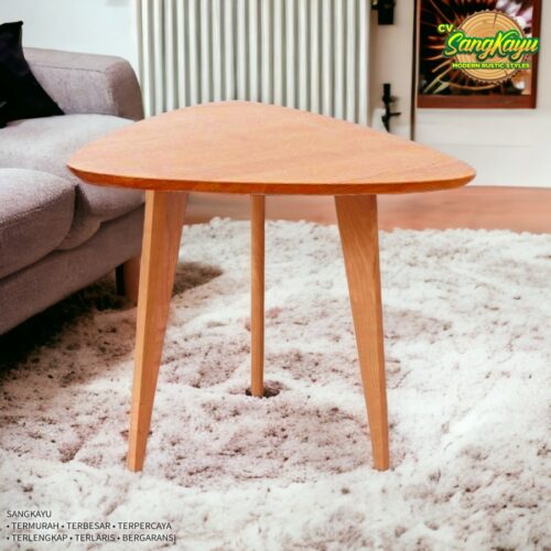 c88fcaf3-f605-40d9-a83f-af8aa8e5c641 MEJA KAYU OVAL SEGITIGA MEJA SAMPING SIDE TABLE MEJA KOPI MEJA TAMU