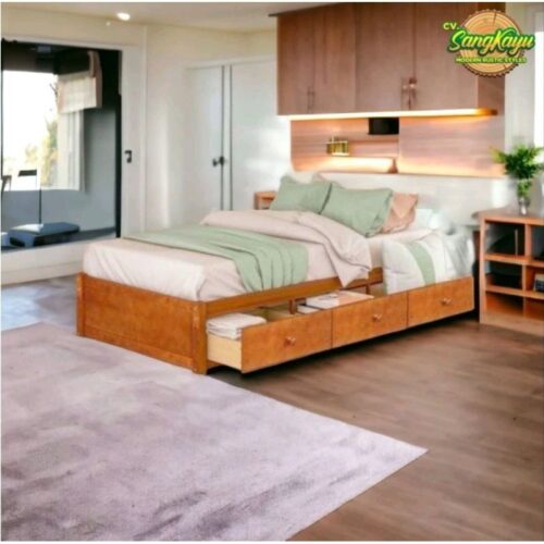 Divan Kayu laci Divan kayu minimalis Ranjang kayu Ranjang matras